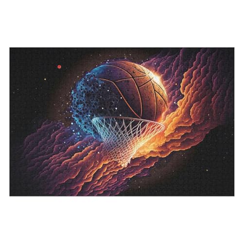 Puzzle Für Kinder, Basketball -Puzzle Für Erwachsene, 1000-teiliges Holzpuzzle Für Jugendliche Und Erwachsene, Tolles （75×50cm） von AAPZY