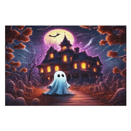 Puzzle Für Kinder, Halloween Geist -Puzzle Für Erwachsene, 1000-teiliges Holzpuzzle Für Jugendliche Und Erwachsene, Tolles （75×50cm） von AAPZY