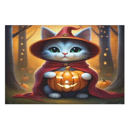 Puzzle Für Kinder, Halloween-Kürbis -Puzzle Für Erwachsene, 1000-teiliges Holzpuzzle Für Jugendliche Und Erwachsene, Tolles （75×50cm） von AAPZY