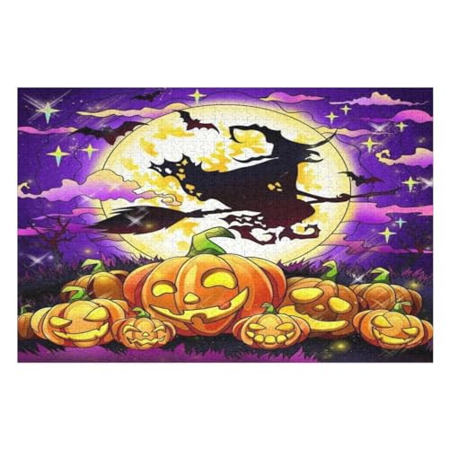 Puzzle Für Kinder, Halloween-Kürbis -Puzzle Für Erwachsene, 1000-teiliges Holzpuzzle Für Jugendliche Und Erwachsene, Tolles （75×50cm） von AAPZY