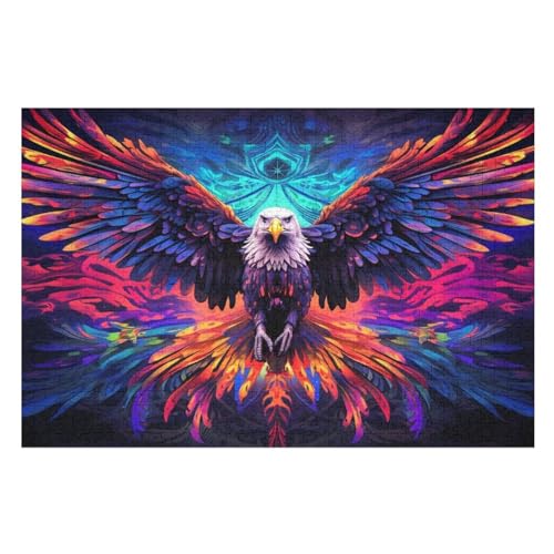 Puzzles Für Erwachsene, 1000 Teile, Adler, Kreative Holzpuzzles, Praktisches Spiel, Familiendekoration （75×50cm） von AAPZY