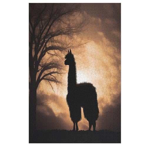 Puzzles Für Erwachsene, 1000 Teile, Alpaka, Kreative Holzpuzzles, Praktisches Spiel, Familiendekoration （78×53cm） von AAPZY