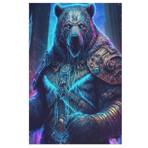 Puzzles Für Erwachsene, 1000 Teile, Bär, Kreative Holzpuzzles, Praktisches Spiel, Familiendekoration （78×53cm） von AAPZY