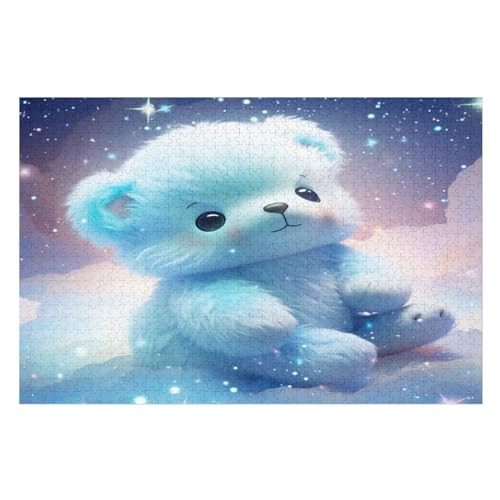 Puzzles Für Erwachsene, 1000 Teile, Cute Bär, Kreative Holzpuzzles, Praktisches Spiel, Familiendekoration （75×50cm） von AAPZY