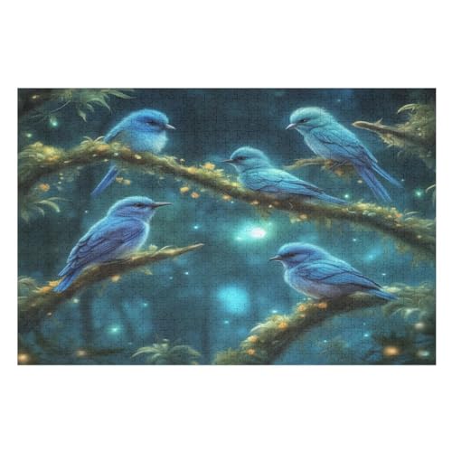 Puzzles Für Erwachsene, 1000 Teile, Cute Birdie, Kreative Holzpuzzles, Praktisches Spiel, Familiendekoration （75×50cm） von AAPZY