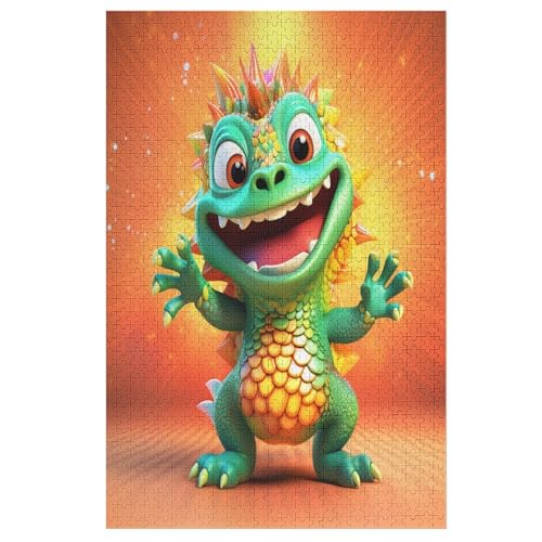 Puzzles Für Erwachsene, 1000 Teile, Cute Dinosaurier, Kreative Holzpuzzles, Praktisches Spiel, Familiendekoration （78×53cm） von AAPZY