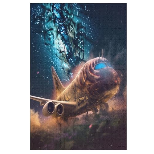 Puzzles Für Erwachsene, 1000 Teile, Flugzeug, Kreative Holzpuzzles, Praktisches Spiel, Familiendekoration （78×53cm） von AAPZY
