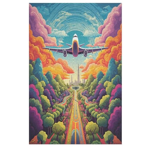 Puzzles Für Erwachsene, 1000 Teile, Flugzeug, Kreative Holzpuzzles, Praktisches Spiel, Familiendekoration （78×53cm） von AAPZY