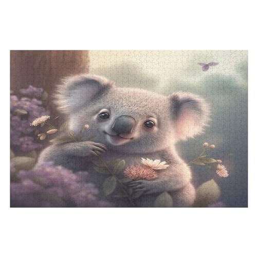 Puzzles Für Erwachsene, 1000 Teile, Koala, Kreative Holzpuzzles, Praktisches Spiel, Familiendekoration （75×50cm） von AAPZY