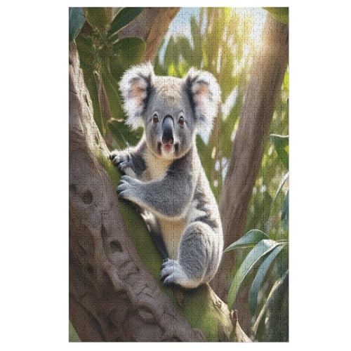 Puzzles Für Erwachsene, 1000 Teile, Koala, Kreative Holzpuzzles, Praktisches Spiel, Familiendekoration （78×53cm） von AAPZY
