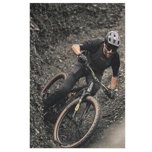 Puzzles Für Erwachsene, 1000 Teile, Mountainbike, Kreative Holzpuzzles, Praktisches Spiel, Familiendekoration （78×53cm） von AAPZY