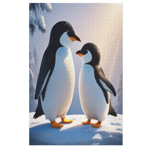Puzzles Für Erwachsene, 1000 Teile, Pinguin, Kreative Holzpuzzles, Praktisches Spiel, Familiendekoration （78×53cm） von AAPZY