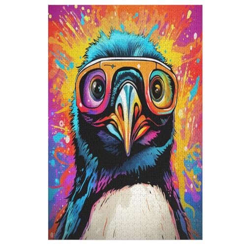 Puzzles Für Erwachsene, 1000 Teile, Pinguin, Kreative Holzpuzzles, Praktisches Spiel, Familiendekoration （78×53cm） von AAPZY