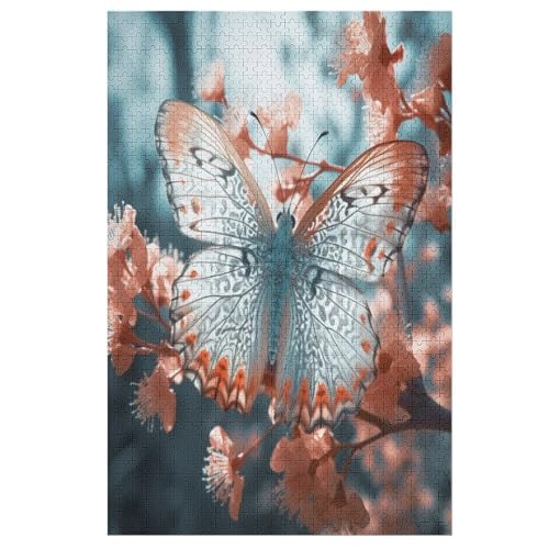 Puzzles Für Erwachsene, 1000 Teile, Schmetterling, Kreative Holzpuzzles, Praktisches Spiel, Familiendekoration （78×53cm） von AAPZY
