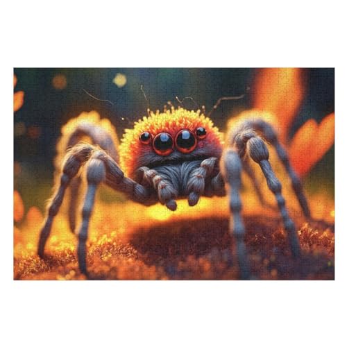 Puzzles Für Erwachsene, 1000 Teile, Spinne, Kreative Holzpuzzles, Praktisches Spiel, Familiendekoration （75×50cm） von AAPZY