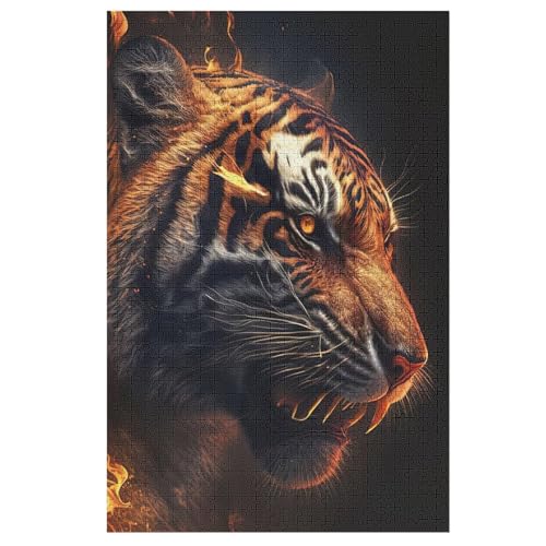 Puzzles Für Erwachsene, 1000 Teile, Tiger, Kreative Holzpuzzles, Praktisches Spiel, Familiendekoration （78×53cm） von AAPZY