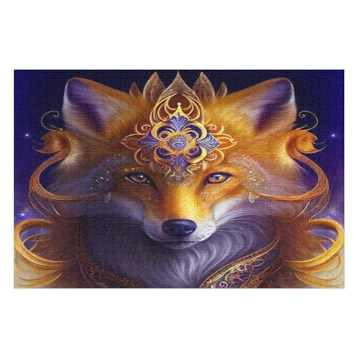 Puzzles Für Erwachsene, 1000 Teile, Wolf, Kreative Holzpuzzles, Praktisches Spiel, Familiendekoration （75×50cm） von AAPZY