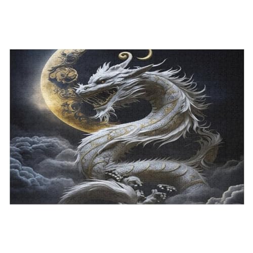 Puzzles Für Erwachsene, Brave Drache, 1000-teilige Puzzles Für Erwachsene Und Kinder Ab 12 Jahren, Holzpuzzles Für Die Heimdekoration, （75×50cm） von AAPZY