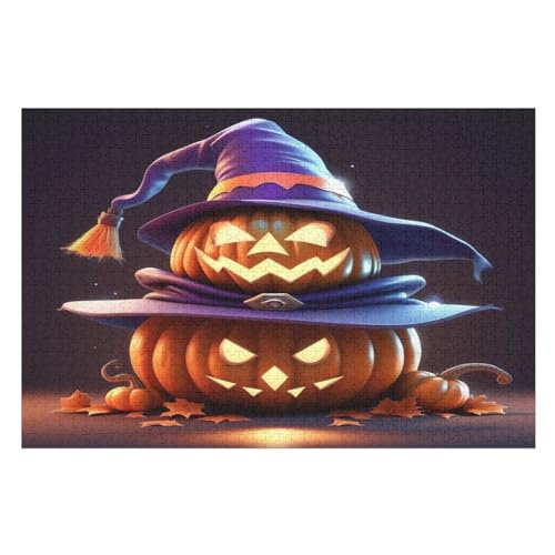 Puzzles Für Erwachsene, Halloween-Kürbis Puzzle, 1000 Teile, Kreatives Puzzle, Geistiges Spielzeug, Kinder, Montagespiele （75×50cm） von AAPZY