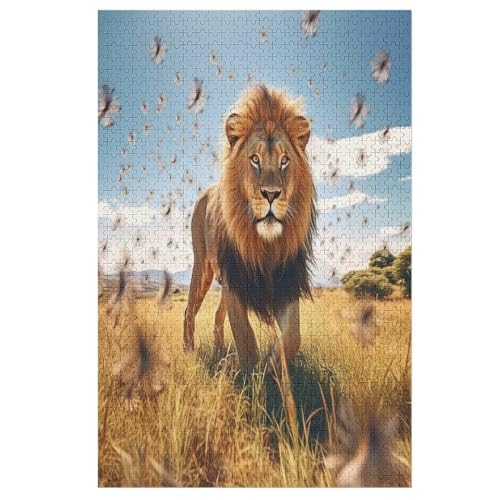 Puzzles Für Erwachsene, Löwe Puzzle, 1000 Teile, Kreatives Puzzle, Geistiges Spielzeug, Kinder, Montagespiele （78×53cm） von AAPZY