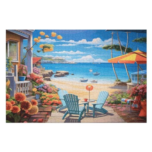 Puzzles Für Erwachsene, Mittelmeerblick, 1000-teilige Puzzles Für Erwachsene Und Kinder Ab 12 Jahren, Holzpuzzles Für Die Heimdekoration, （75×50cm） von AAPZY