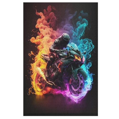 Puzzles Für Erwachsene, Motorrad Puzzles Für Erwachsene, 1000-teiliges Holzpuzzle, Geeignet Für Kinder Ab 12 Jahren, Die Pädagogische Puzzles Lernen （78×53cm） von AAPZY