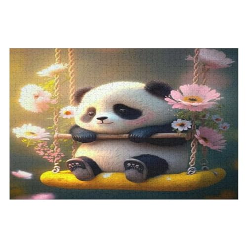 Puzzles Für Erwachsene, Panda Puzzles Für Erwachsene, 1000-teiliges Holzpuzzle, Geeignet Für Kinder Ab 12 Jahren, Die Pädagogische Puzzles Lernen （75×50cm） von AAPZY