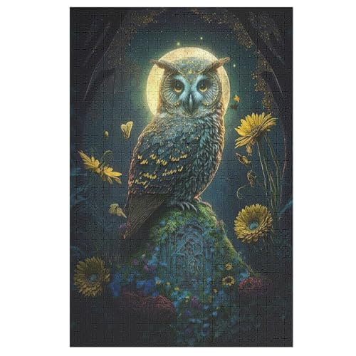 Puzzles Für Erwachsene, Puzzle Eule, 1000 Teile, Puzzle Aus Holz Für Erwachsene Und Kinder Ab 12 Jahren, Lernspielzeug （78×53cm） von AAPZY