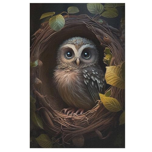 Puzzles Für Erwachsene, Puzzle Eule, 1000 Teile, Puzzle Aus Holz Für Erwachsene Und Kinder Ab 12 Jahren, Lernspielzeug （78×53cm） von AAPZY