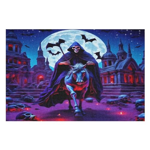 Puzzles Für Erwachsene, Puzzle Halloween-Thema, 1000 Teile, Puzzle Aus Holz Für Erwachsene Und Kinder Ab 12 Jahren, Lernspielzeug （75×50cm） von AAPZY