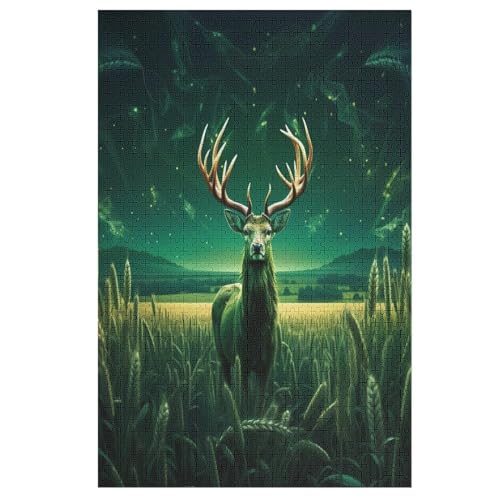 Puzzles Für Erwachsene, Puzzle Hirsch, 1000 Teile, Puzzle Aus Holz Für Erwachsene Und Kinder Ab 12 Jahren, Lernspielzeug （78×53cm） von AAPZY