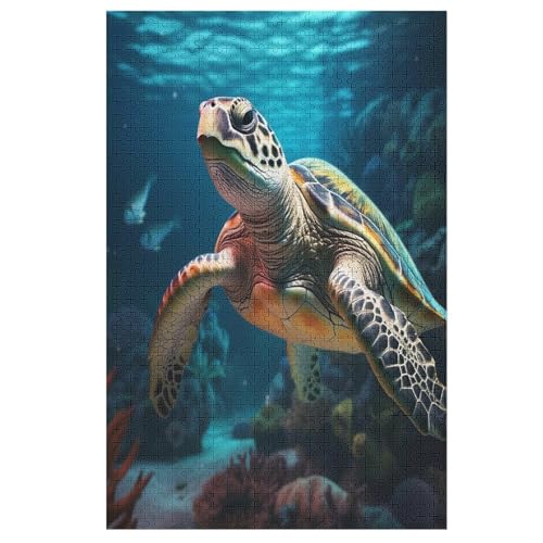 Puzzles Für Erwachsene, Puzzle Meeresschildkröten, 1000 Teile, Puzzle Aus Holz Für Erwachsene Und Kinder Ab 12 Jahren, Lernspielzeug （78×53cm） von AAPZY