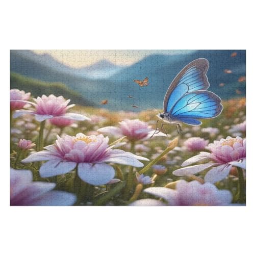 Puzzles Für Erwachsene, Puzzle Schmetterling, 1000 Teile, Puzzle Aus Holz Für Erwachsene Und Kinder Ab 12 Jahren, Lernspielzeug （75×50cm） von AAPZY