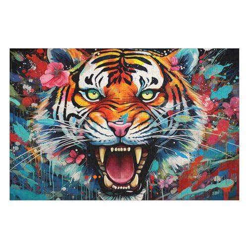 Puzzles Für Erwachsene, Puzzle Tiger, 1000 Teile, Puzzle Aus Holz Für Erwachsene Und Kinder Ab 12 Jahren, Lernspielzeug （75×50cm） von AAPZY