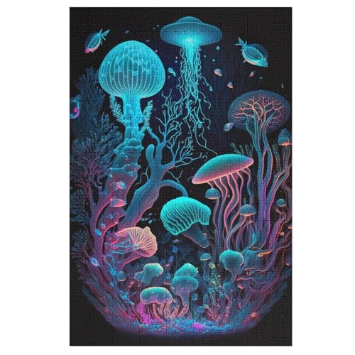Puzzles Für Erwachsene, Puzzle leuchtendes Meeresleben, 1000 Teile, Puzzle Aus Holz Für Erwachsene Und Kinder Ab 12 Jahren, Lernspielzeug 78×53cm von AAPZY