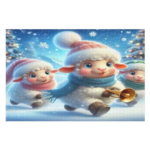 Puzzles Für Erwachsene, Puzzle süße Schafe, 1000 Teile, Puzzle Aus Holz Für Erwachsene Und Kinder Ab 12 Jahren, Lernspielzeug （75×50cm） von AAPZY