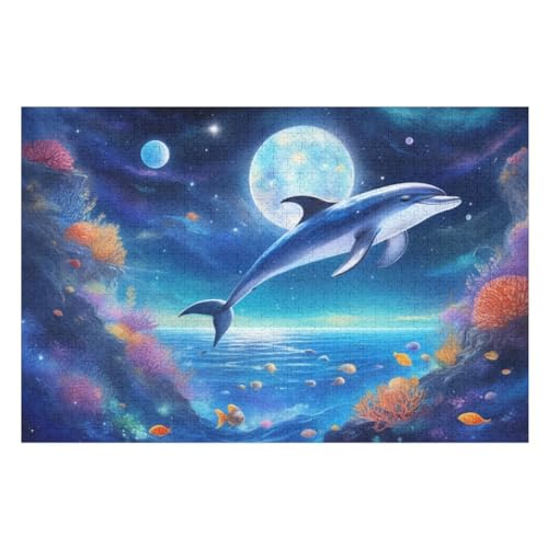 Puzzles Für Erwachsene 1000 Teiliges Delfin Puzzles Für Erwachsene Holzbrettpuzzles Denksportaufgaben Für Erwachsene （75×50cm） von AAPZY