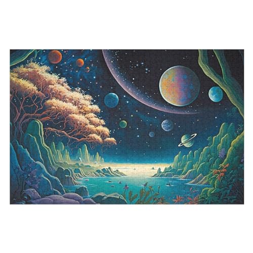 Puzzles Für Erwachsene 1000 Teiliges Fantasy-Landschaft Puzzles Für Erwachsene Holzbrettpuzzles Denksportaufgaben Für Erwachsene （75×50cm） von AAPZY