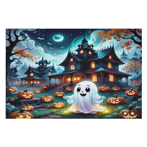 Puzzles Für Erwachsene 1000 Teiliges Halloween Geist Puzzles Für Erwachsene Holzbrettpuzzles Denksportaufgaben Für Erwachsene （75×50cm） von AAPZY