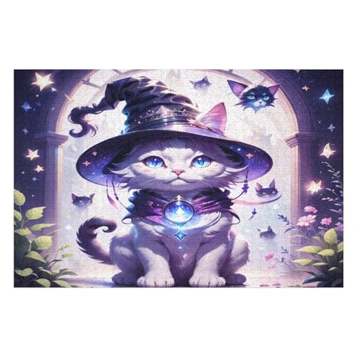 Puzzles Für Erwachsene 1000 Teiliges Halloween-Katze Puzzles Für Erwachsene Holzbrettpuzzles Denksportaufgaben Für Erwachsene （75×50cm） von AAPZY