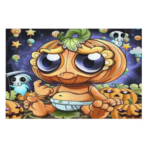 Puzzles Für Erwachsene 1000 Teiliges Halloween-Kürbis Puzzles Für Erwachsene Holzbrettpuzzles Denksportaufgaben Für Erwachsene （75×50cm） von AAPZY