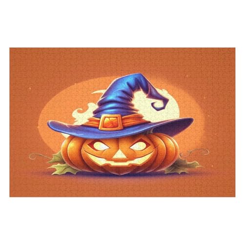 Puzzles Für Erwachsene 1000 Teiliges Halloween-Kürbis Puzzles Für Erwachsene Holzbrettpuzzles Denksportaufgaben Für Erwachsene （75×50cm） von AAPZY