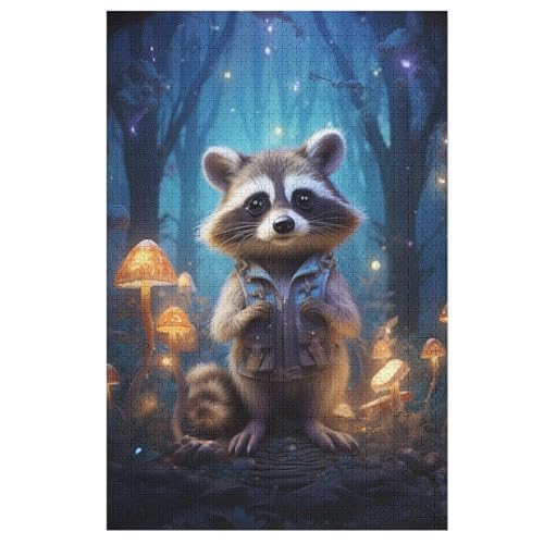 Puzzles Für Erwachsene 1000 Teiliges Waschbär Puzzles Für Erwachsene Holzbrettpuzzles Denksportaufgaben Für Erwachsene （78×53cm） von AAPZY