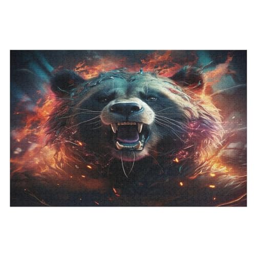 Puzzles Für Erwachsene Und Kinder, Bär -Puzzle, 1000 Teile, Kreative Holzpuzzles, Puzzles Für Erwachsene, Geschenke （75×50cm） von AAPZY