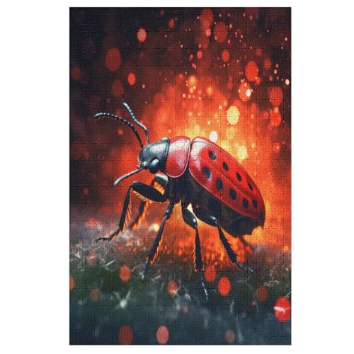 Puzzles Für Erwachsene Und Kinder, Marienkäfer -Puzzle, 1000 Teile, Kreative Holzpuzzles, Puzzles Für Erwachsene, Geschenke （78×53cm） von AAPZY