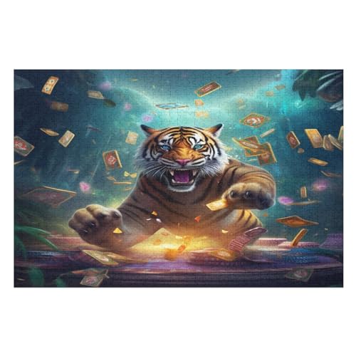 Puzzles Für Erwachsene Und Kinder, Tiger -Puzzle, 1000 Teile, Kreative Holzpuzzles, Puzzles Für Erwachsene, Geschenke （75×50cm） von AAPZY