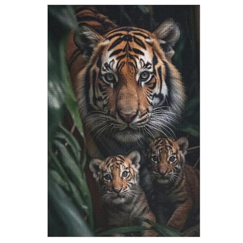 Puzzles Für Erwachsene Und Kinder, Tiger -Puzzle, 1000 Teile, Kreative Holzpuzzles, Puzzles Für Erwachsene, Geschenke （78×53cm） von AAPZY