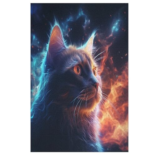 Puzzles Für Erwachsene Und Kinder, süße Katze -Puzzle, 1000 Teile, Kreative Holzpuzzles, Puzzles Für Erwachsene, Geschenke （78×53cm） von AAPZY
