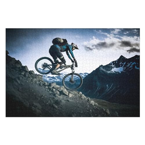 Puzzles Für Erwachsene: Berg Fahrrad, 1000-teiliges Holzpuzzle Für Erwachsene Und Kinder Ab 12 Jahren. Tolles Geschenk Für Erwachsene （75×50cm） von AAPZY