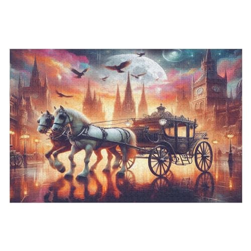 Puzzles Für Erwachsene: Kutschenmuster, 1000-teiliges Holzpuzzle Für Erwachsene Und Kinder Ab 12 Jahren. Tolles Geschenk Für Erwachsene （75×50cm） von AAPZY
